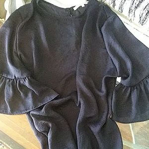 Adorable Navy Ruffles Top